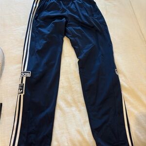 Adidas Dark Blue Joggers with White Label